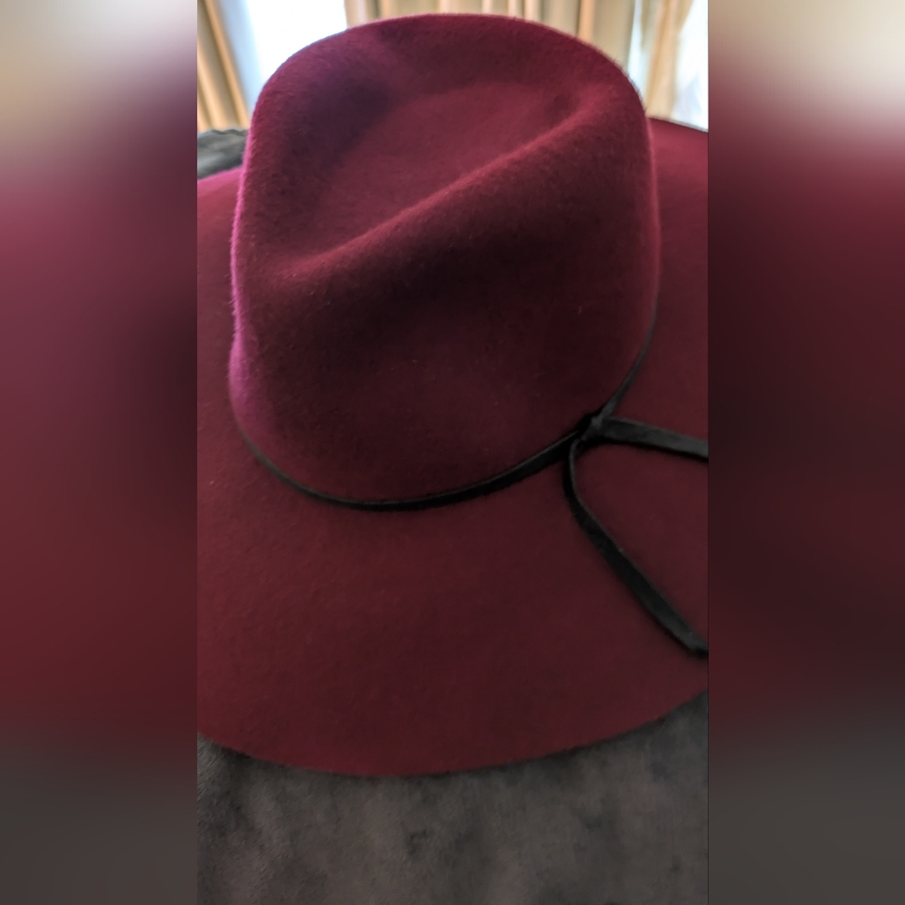 Western Hat Burgundy Felt Women's
